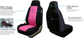 img 2 attached to 🚗 Stylish FH Group FB150PINKBLACK102 Pink/Black Heart Patterned Velour Seat Cover with Steering Wheel Cover and Fuzzy Dice - Enhance Your Car's Interior!
