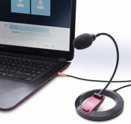 🎧 enhance your audio experience with the pc goose neck microphone: mute switch, stand & plug and play 3.5mm compatibility for desktop, laptop, ipad & tablets logo