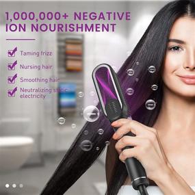 img 2 attached to Ionic Hair Straightener Brush Straightening