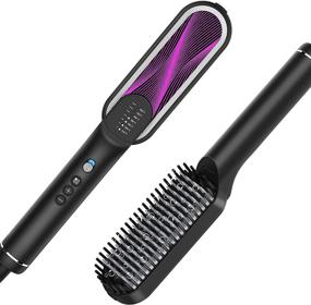 img 4 attached to Ionic Hair Straightener Brush Straightening