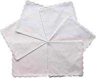 minhcraft scalloped white cotton handkerchiefs: elegant and versatile! logo