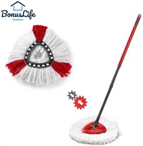 img 1 attached to 🧹 BonusLife 3-Pack Spin Mop Power Refill Microfiber Heads - Easy Cleaning Compatible with Most Mops