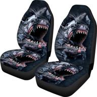 hugs idea universal fit full set cool 3d shark pattern car seat covers 2 piece flexible elastic cushion car interior protectors logo