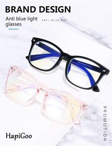 img 2 attached to Square Blue Light Blocking Glasses for Women and Men - 4-Pack, Anti-Eyestrain Computer Glasses