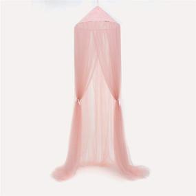 img 3 attached to 👑 Princess Bed Canopy with Hanging Mosquito Net for Baby Crib Nook Castle Nursery, Perfect Kid's Room Decor in Pink