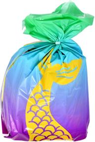 img 1 attached to 🧜 100-Count Gold Mermaids Tail Plastic Cellophane Bags – Under the Sea Little Mermaid Birthday Party Supplies, Cookie Candy Goodie Favor Bags for Kids, Carnival Games Goody Grab Bag
