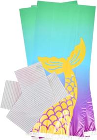 img 2 attached to 🧜 100-Count Gold Mermaids Tail Plastic Cellophane Bags – Under the Sea Little Mermaid Birthday Party Supplies, Cookie Candy Goodie Favor Bags for Kids, Carnival Games Goody Grab Bag
