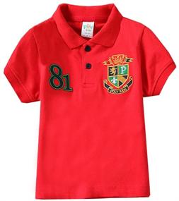 img 2 attached to 👕 Boys' Cool Short Sleeve Polo Shirt: Stylish Uniform Pique Polo for Boys