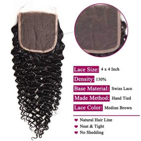 img 1 attached to 🔥 Beauhair Brazilian Kinky Curly Bundles with Closure: 14 16 18+12 Inches, 4x4, 9A Grade, 100% Unprocessed Human Hair, Free Part Lace Closure - Natural Color