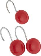 🚿 carnation home fashions colorful round ceramic resin shower curtain hook in vibrant red logo