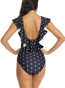 img 3 attached to V Plunge One Piece Swimsuit Swimwear Bathing Women's Clothing and Swimsuits & Cover Ups