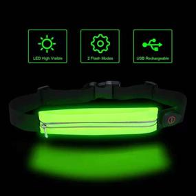 img 3 attached to 🏃 LED Running Belt for Women & Men - Miewoiey USB Rechargeable Waist Pack, Reflective Runner Pouch Belt, Adjustable Workout Exercise Waist Bag Pack for iPhone 11 X 8 7 6