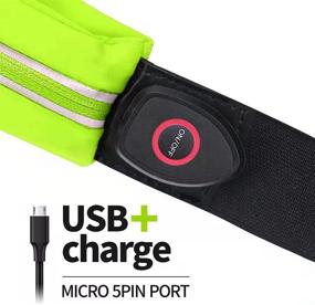 img 2 attached to 🏃 LED Running Belt for Women & Men - Miewoiey USB Rechargeable Waist Pack, Reflective Runner Pouch Belt, Adjustable Workout Exercise Waist Bag Pack for iPhone 11 X 8 7 6