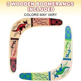 img 3 attached to 🪃 ArtCreativity Wooden Boomerangs - Set of 2 | Classic Returning Boomerangs with Colorful Artwork | Fun Outdoor Toys for Camping, Backyard, Picnic | Best Gift Idea for Boys and Girls | Colors May Vary