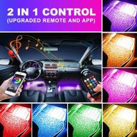 🚗 oxilam car led strip light: 4pcs 48 led multicolor music interior lights with wireless remote and app control for iphone android smart phone logo