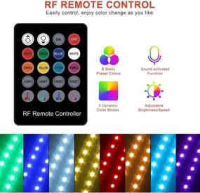 img 2 attached to 🚗 OXILAM Car LED Strip Light: 4pcs 48 LED Multicolor Music Interior Lights with Wireless Remote and APP Control for iPhone Android Smart Phone