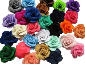 img 4 attached to YYCRAFT 20PCS Flower Applique Bow Mix