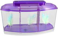 🐠 veny's clear purple plastic fish aquarium mini desktop led lamp - battery powered logo