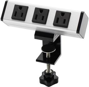 img 4 attached to 💡 BTU Desk Clamp Power Strip with 3 AC Outlets | Mountable Desk Edge Power Outlet Mount | Removable Power Plugs with 6.5ft Power Cord | Ideal for Home Office Use