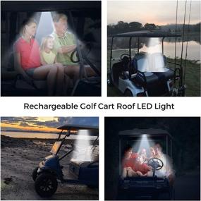 img 2 attached to 2-Pack Universal Golf Cart Roof One Touch LED Light - Compatible with Club Cart, Onward, Precedent, EZGO, Yamaha, and Garia Carts - USB Rechargeable Puck for Golf Cart Use - Perfect Golf Gifts