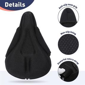 img 3 attached to 🚴 ZAKRA Gel Bike Seat Cover - Thick, Soft Cushion for Road & Mountain Bikes with Non-Slip Design - Enhanced Comfort for Indoor Cycling