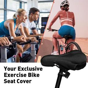 img 1 attached to 🚴 ZAKRA Gel Bike Seat Cover - Thick, Soft Cushion for Road & Mountain Bikes with Non-Slip Design - Enhanced Comfort for Indoor Cycling