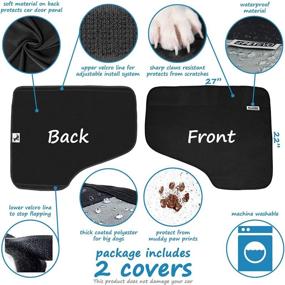 img 1 attached to 🚗 Car Door Protector Set of 2 - Fits Any Vehicle, Pet Dog Door Cover Guard for Anti-Scratch Waterproof Protection against Large Dogs' Claws, Travel Back Window Nails Scratching - Covers for Hammock Seat, Shielding Paws Proof Cloth for Rear Non-Slip, PetEvo Auto Protector