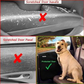 img 3 attached to 🚗 Car Door Protector Set of 2 - Fits Any Vehicle, Pet Dog Door Cover Guard for Anti-Scratch Waterproof Protection against Large Dogs' Claws, Travel Back Window Nails Scratching - Covers for Hammock Seat, Shielding Paws Proof Cloth for Rear Non-Slip, PetEvo Auto Protector