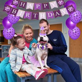 img 3 attached to Dog Birthday Bandana Supplies Purple