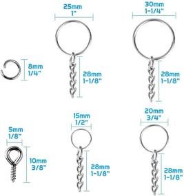 img 2 attached to 🔑 360Pcs Bulk Key Chain Rings Set by Shynek with Jump Rings and Screw Eye Pins