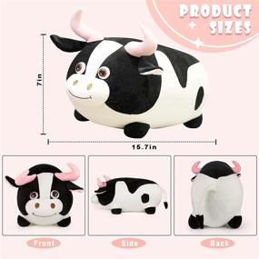 img 3 attached to 🐮 15.7inch Cow Plush Pillow Stuffed Toy – Super Soft Anime Stuffed Animal Pillow for Birthday Gift, Cute Plushies for Boys and Girls