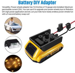 img 3 attached to 🔌 Fuse & Switch Power Wheel Adapter for Dewalt 20V Lithium Battery - Secure Battery Connector with 12 Gauge Wire, Ideal Convertor for DIY Ride On Truck, Robotics, RC Toys, and Work Lights