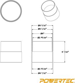 img 2 attached to 💨 Efficient Dust Collection Fittings: POWERTEC 70125 4-Inch Pipe Hose Adapter - ABS Plastic Quick Coupler for Workshop, in Black