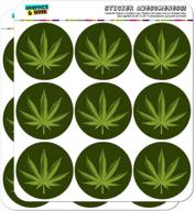 2-inch opaque planner calendar scrapbooking crafting stickers with marijuana leaf design for cannabis pot logo