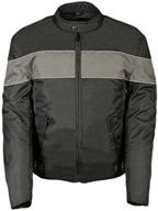 🧥 nexgen men's black textile moto jacket sh212101 with grey reflective striping logo