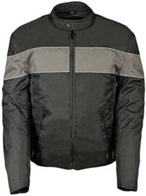 img 1 attached to 🧥 NexGen Men's Black Textile Moto Jacket SH212101 with Grey Reflective Striping