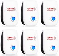 🪲 6 pack ultrasonic pest repellers – effective indoor pest control electronic plug-ins for mosquitoes, mice, cockroaches, rats, bugs, spiders, ants, flies logo