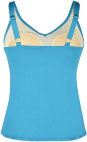 img 2 attached to Stylish Septangle Racerback Tankini: A Must-Have Swimwear for Women