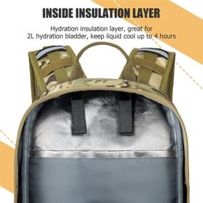 img 2 attached to 🎒 Gelindo Hydration Pack Backpack: 900D Tactical MOLLE Daypack with 2L Water Bladder, Lightweight Hiking Backpacks for Hunting, Biking, and Trekking