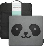 🐼 14x16 heat press mat and storage bag set for cricut easypress, htv, iron on projects - resistant, reusable - panda bear design logo