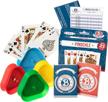 pinochle game card holders plastic coated logo