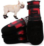 🐾 premium dog winter boots with fleece lining, water resistant snow paws for warm hiking - anti-slip, reflective straps & british plaid design логотип