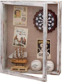 img 4 attached to 16x20 Shadow Box: Extra Large Frame with Glass for Memorabilia, Photos, Awards - White