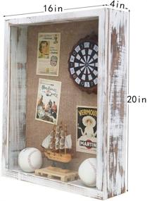 img 3 attached to 16x20 Shadow Box: Extra Large Frame with Glass for Memorabilia, Photos, Awards - White