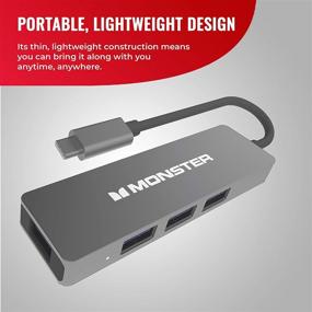 img 2 attached to 🔌 Enhance Connectivity with the Premium Monster USB-C 4-Port Hub - USB Type-C to 4 USB 3.0 Connectors