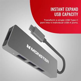 img 3 attached to 🔌 Enhance Connectivity with the Premium Monster USB-C 4-Port Hub - USB Type-C to 4 USB 3.0 Connectors