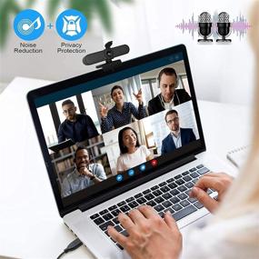 img 2 attached to 🎥 HD 1080P Webcam with Privacy Cover, Stereo Microphone, and USB Connectivity – Perfect for Video Conferencing, Gaming, Recording, Online Classes – Compatible with Desktop and Laptop Computers