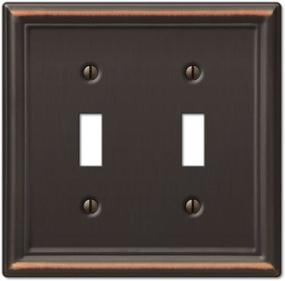 img 4 attached to 🔲 Amerelle 149TTDB Chelsea Wallplate, 2 Toggle, Steel, Aged Bronze, Single Pack