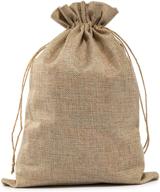 🛍️ lot of 10 burlap drawstring bags, 12 x 16 inches - perfect burlap favor sacks for gift wrapping, birthday, wedding, party or everyday household use logo