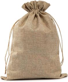 img 1 attached to 🛍️ Lot of 10 Burlap Drawstring Bags, 12 x 16 inches - Perfect Burlap Favor Sacks for Gift Wrapping, Birthday, Wedding, Party or Everyday Household Use